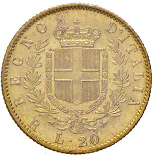 reverse: Savoia. Vittorio Emanuele II re d’Italia (1861-1878). Da 20 lire 1871 (Roma) AV. Pagani 466. MIR 1078m. Periziata Angelo Bazzoni SPL. Rara. SPL 