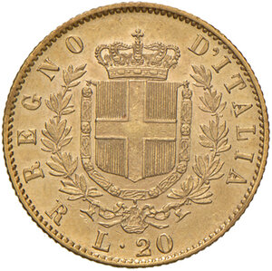 reverse: Savoia. Vittorio Emanuele II re d’Italia (1861-1878). Da 20 lire 1875 (Roma) AV. Pagani 472. MIR 1078s. Rara. q.SPL/SPL 