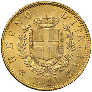 reverse: Savoia. Vittorio Emanuele II re d’Italia (1861-1878). Da 10 lire 1863 (Torino) 18,5 mm AV. Pagani 477. MIR 1079b. q.FDC 