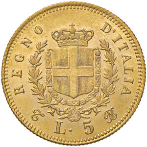 reverse: Savoia. Vittorio Emanuele II re d’Italia (1861-1878). Da 5 lire 1863 (Torino) AV. Pagani 479. MIR 1080a. Rara. SPL 