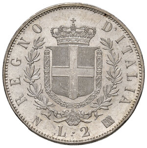reverse: Savoia. Vittorio Emanuele II re d’Italia (1861-1878). Da 2 lire 1863 (Napoli) AG. Pagani 506. MIR 1083c. FDC 