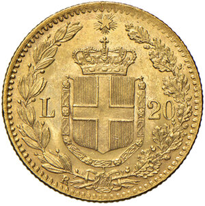 reverse: Savoia. Umberto I re d’Italia (1878-1900). Da 20 lire 1880 AV. Pagani 576. MIR 1098b. q.FDC 