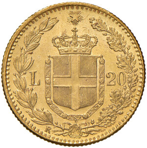 reverse: Savoia. Umberto I re d’Italia (1878-1900). Da 20 lire 1881 AV. Pagani 577. MIR 1098c. FDC 