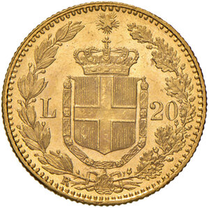 reverse: Savoia. Umberto I re d’Italia (1878-1900). Da 20 lire 1882 AV. Pagani 578. MIR 1098e. q.FDC 