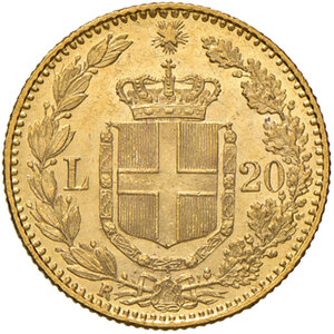 reverse: Savoia. Umberto I re d’Italia (1878-1900). Da 20 lire 1883 AV. Pagani 579. MIR 1098g. q.FDC 