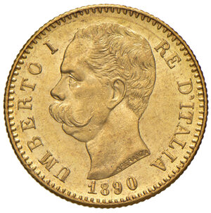 obverse: Savoia. Umberto I re d’Italia (1878-1900). Da 20 lire 1890 AV. Pagani 585. MIR 1098o. FDC 