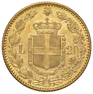 reverse: Savoia. Umberto I re d’Italia (1878-1900). Da 20 lire 1890 AV. Pagani 585. MIR 1098o. FDC 