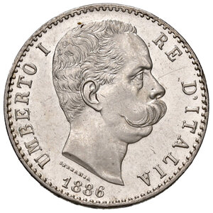 obverse: Savoia. Umberto I re d’Italia (1878-1900). Da 2 lire 1886 AG. Pagani 596. MIR 1101f. Fondi speculari, FDC 