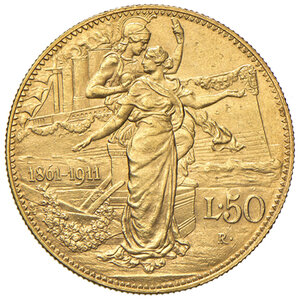 reverse: Savoia. Vittorio Emanuele III re d’Italia (1900-1946). Da 50 lire 1911 AV. Pagani 656. MIR 1122a. SPL 