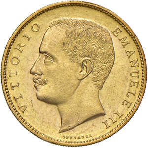 obverse: Savoia. Vittorio Emanuele III re d’Italia (1900-1946). Da 20 lire 1905 AV. Pagani 664. MIR 1125d.  Rara. q.FDC 