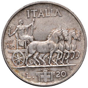 reverse: Savoia. Vittorio Emanuele III re d’Italia (1900-1946). Da 20 lire 1936/XIV AG. Pagani 681. MIR 1130a. q.FDC 