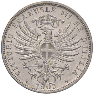 obverse: Savoia. Vittorio Emanuele III re d’Italia (1900-1946). Da 25 centesimi 1903 NI. Pagani 828. MIR 1152b.  Rara. FDC 
