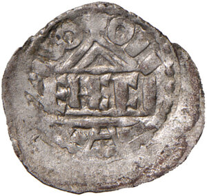 reverse: Venezia. Enrico III di Franconia (1039-1056). Denaro scodellato AG gr. 0,75. Paolucci 1. MEC12, 45 (Enrico III-IV). Molto raro. Tondello carente, BB