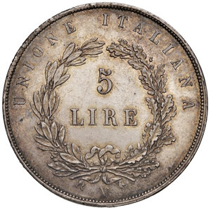 reverse: Venezia. Governo provvisorio (1848-1849). Da 5 lire 1848 (22 marzo) AG. Pagani 177. Gradevole patina, più di SPL 