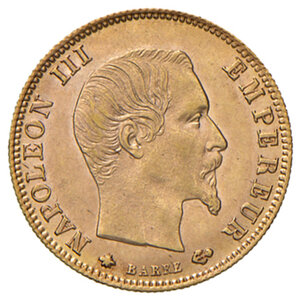 obverse: Francia. Napoleone III (1852-1870). Da 5 franchi 1860 (Strasburgo) AV gr. 1,61. Friedberg 579. q.FDC 