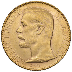 obverse: Principato di Monaco. Alberto I principe (1889-1922). Da 100 franchi 1891 (Parigi) AV gr. 32,23. Friedberg 13. SPL 