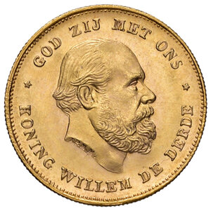 obverse: Olanda. Guglielmo II (1849-1890). Da 10 gulden 1875 AV gr. 6,74. Friedberg 342. FDC 