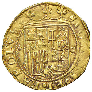 obverse: Spagna. Giovanna e Carlo (1504-1516). Scudo (Siviglia) AV gr. 3,30. Friedberg 153. q.SPL 