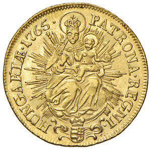 reverse: Ungheria. Maria Teresa imperatrice del S.R.I. (1740-1780). Da 2 ducati 1765 (Kremnitz) AV gr. 6,95. Friedberg 179. SPL 