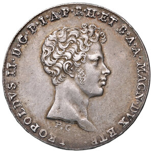 obverse: Firenze. Leopoldo II di Lorena (1824-1859). Mezzo francescone 1829 AG. Pagani 124. MIR 450/3. Raro. Patina di medagliere, q.SPL 