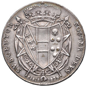 reverse: Firenze. Leopoldo II di Lorena (1824-1859). Mezzo francescone 1829 AG. Pagani 124. MIR 450/3. Raro. Patina di medagliere, q.SPL 