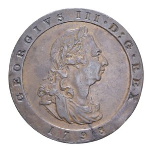 obverse: ISOLA DI MAN GIORGIO III PENNY 1798 19,99 GR. BB+
