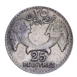 reverse: LIBANO 25 PIASTRE 1933 AG. 4,96 GR. BB+
