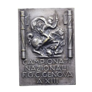 reverse: GENOVA 1935 F.G.C. CAMPIONATI NAZIONALI