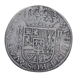 reverse: SPAGNA FILIPPO V 2 REALES 1721 CUENCA AG. 4,13 GR. qBB