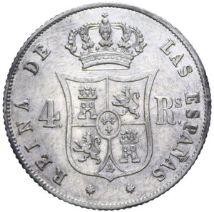 reverse: SPAGNA ISABELLA II 4 REALES 1860 AG. 5,15 GR. BB+