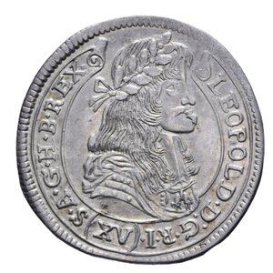 reverse: UNGHERIA LEOPOLDO I 15 KREUZER 1680 AG. 6,67 GR. SPL