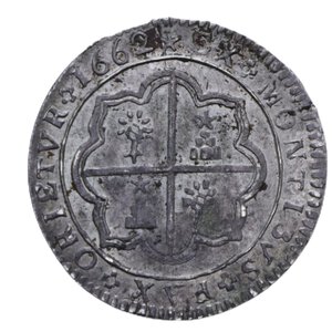 reverse: AVIGNONE ALESSANDRO VII (1655-1667) LUIGINO 1662 RR AG. 2,22 GR. SPL