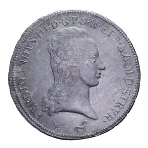 obverse: FIRENZE FERDINANDO III (1791-1824) FRANCESCONE 1799 AG. 27,45 GR. SPL