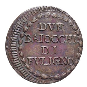 reverse: FOLIGNO PIO VI (1775-1799) 2 BAIOCCHI A. XXI CU 20,54 GR. BB-SPL