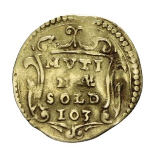 reverse: MODENA FRANCESCO I D ESTE (1629-1658) SCUDINO D ORO DA 103 SOLDI R AU 1,18 GR. BB