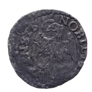 obverse: REGGIO EMILIA ALFONSO II (1559-1597) SESINO CON UNICORNO RR MI 0,64 GR. MB+