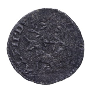 reverse: REGGIO EMILIA ALFONSO II (1559-1597) SESINO CON UNICORNO RR MI 0,64 GR. MB+