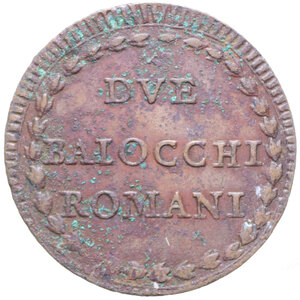 reverse: ROMA PIO VI (1775-1799) 2 BAIOCCHI ROMANI AN. XX CU 19,47 GR. BB+
