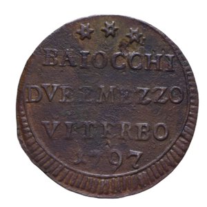 reverse: VITERBO PIO VI (1775-1799) 2 BAIOCCHI E MEZZO 1797 SAMPIETRINO MODULO RIDOTTO CU 8,03 GR. BB