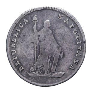 obverse: REPUBBLICA NAPOLETANA (1799) 6 CARLINI O MEZZA PIASTRA A. VII (1799) RR AG. 13,31 GR. qBB/BB