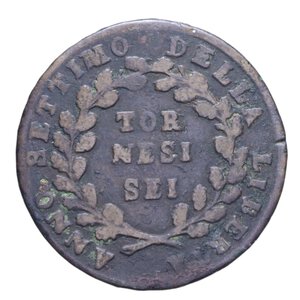 reverse: REPUBBLICA NAPOLETANA (1799) 6 TORNESI A. VII (1799) CU 16,62 GR. BB
