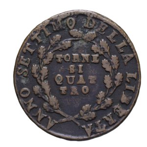 reverse: REPUBBLICA NAPOLETANA (1799) 4 TORNESI A. VII (1799) CU 10,33 GR. BB+