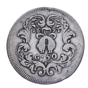 reverse: NAPOLI CARLO II (1665-1700) MEZZO DUCATO 1693 AG. 10,45 GR. qBB