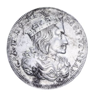 obverse: NAPOLI CARLO II (1665-1700) TARI  1699 AG. 4,30 GR. BB (TRACCE DI PULIZIA)