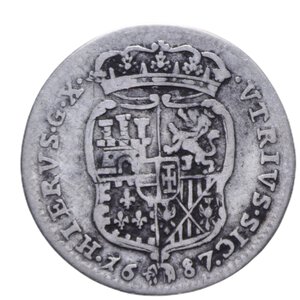 reverse: NAPOLI CARLO II (1665-1700) CARLINO 1687 R AG. 2,40 GR. MB+/qBB