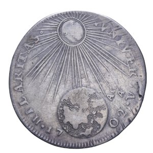 reverse: NAPOLI FILIPPO V (1700-1707) MEZZO DUCATO 1702 R AG. 9,67 GR. BB