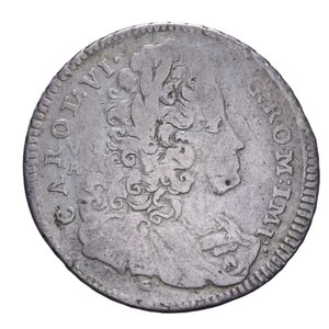 obverse: NAPOLI CARLO VI (1711-1734) MEZZA PIASTRA 1733 RR AG. 12,32 GR. MB-BB/qBB