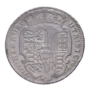 reverse: NAPOLI CARLO VI (1711-1734) MEZZA PIASTRA 1733 RR AG. 12,32 GR. MB-BB/qBB