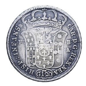reverse: NAPOLI CARLO DI BORBONE (1734-1759) PIASTRA 120 GRANA 1735 SEBETO AG. 24,57 GR. MB-BB/qBB