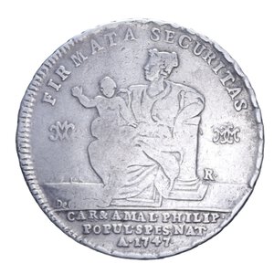 reverse: NAPOLI CARLO DI BORBONE (1734-1759) PIASTRA 120 GRANA 1747 SECURITAS RR AG. 24,80 GR. MB-BB